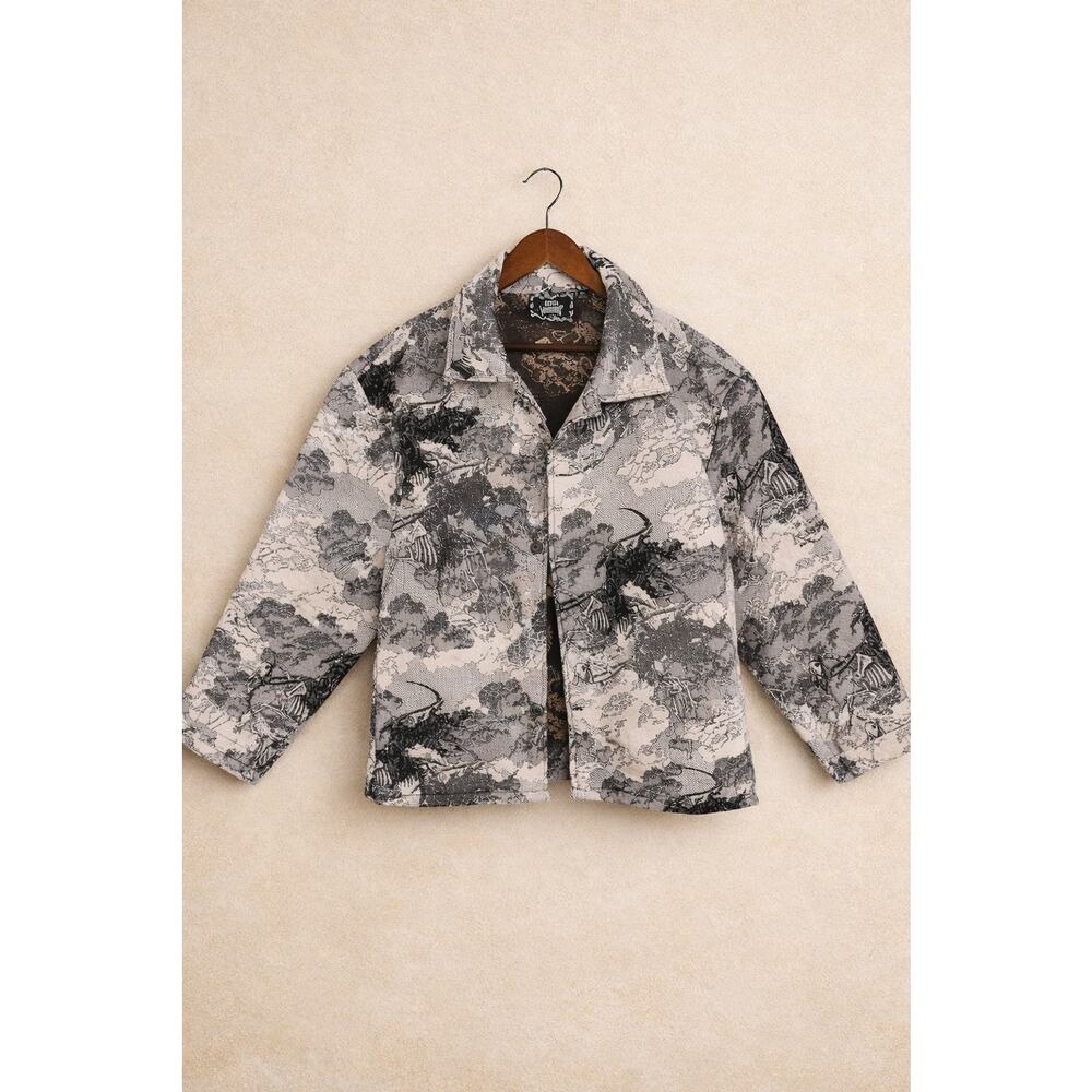 Rebel Vengeance XL Gothic Toile Print Jacket Grunge Streetwear Button Front